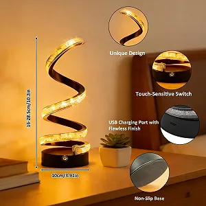 Настільна світлодіодна лампа Spiral 2 шт. USB Dimmable Чорна з блискітками synthetic.ua - Фото 1