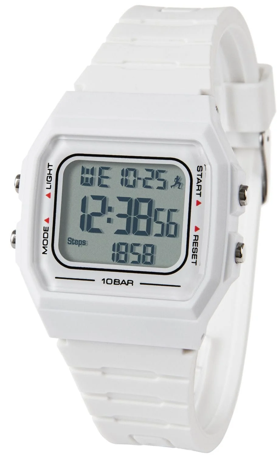 Цифровий годинник-педометр багатофункціональний Zeit-Bar, білий, ремінець, фото №1 Цифровий годинник-педометр багатофункціональний Zeit-Bar, білий, ремінець, фото №1