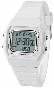 Цифровий годинник-педометр багатофункціональний Zeit-Bar, білий, ремінець - Фото 1