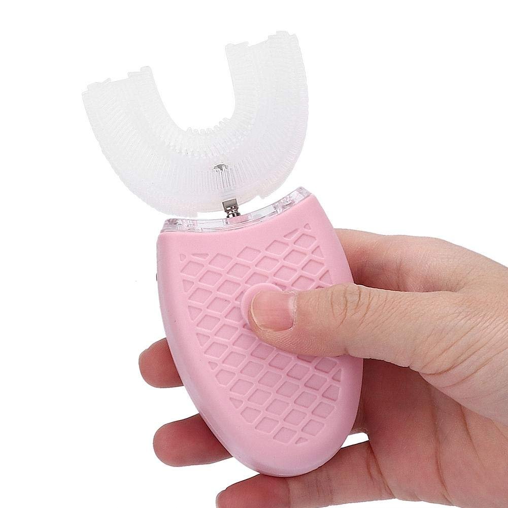 Електрична зубна щітка U-подібна для дорослих Автоматична Відбілювання Blu-ray Рожева, фото №2