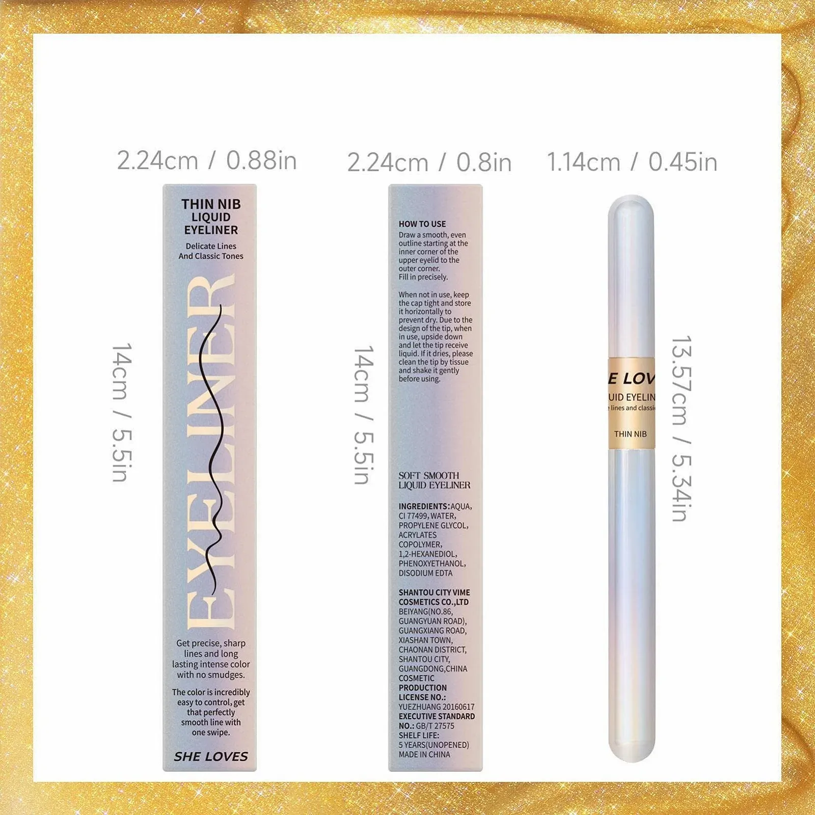 Підводка для очей Lingjiong з ультратонким наконечником, водостійка, матова, фото №4