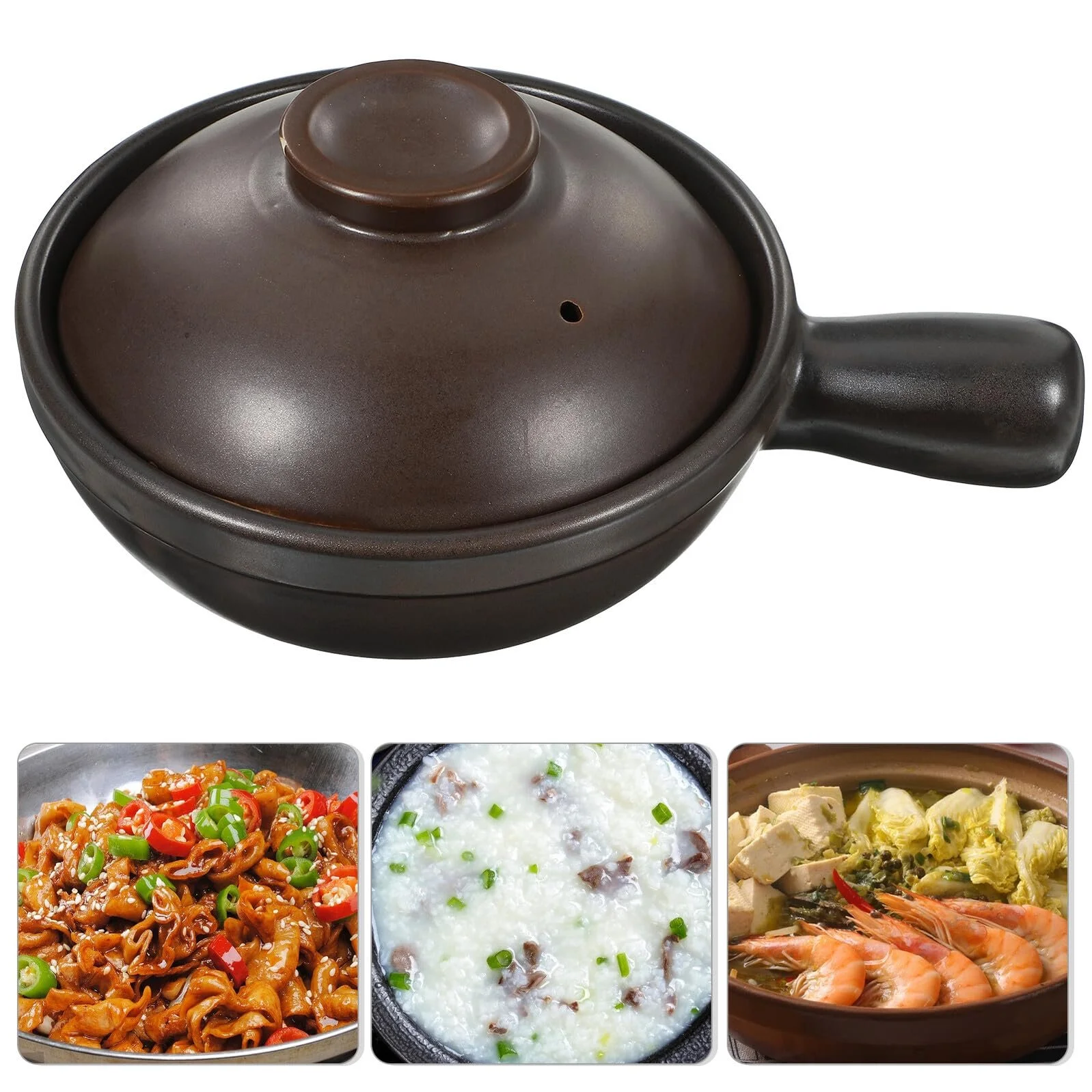 Кастрюля-сотейник Gatuida Традиционная Керамическая Малая Жаропрочная С крышкой, фото №3