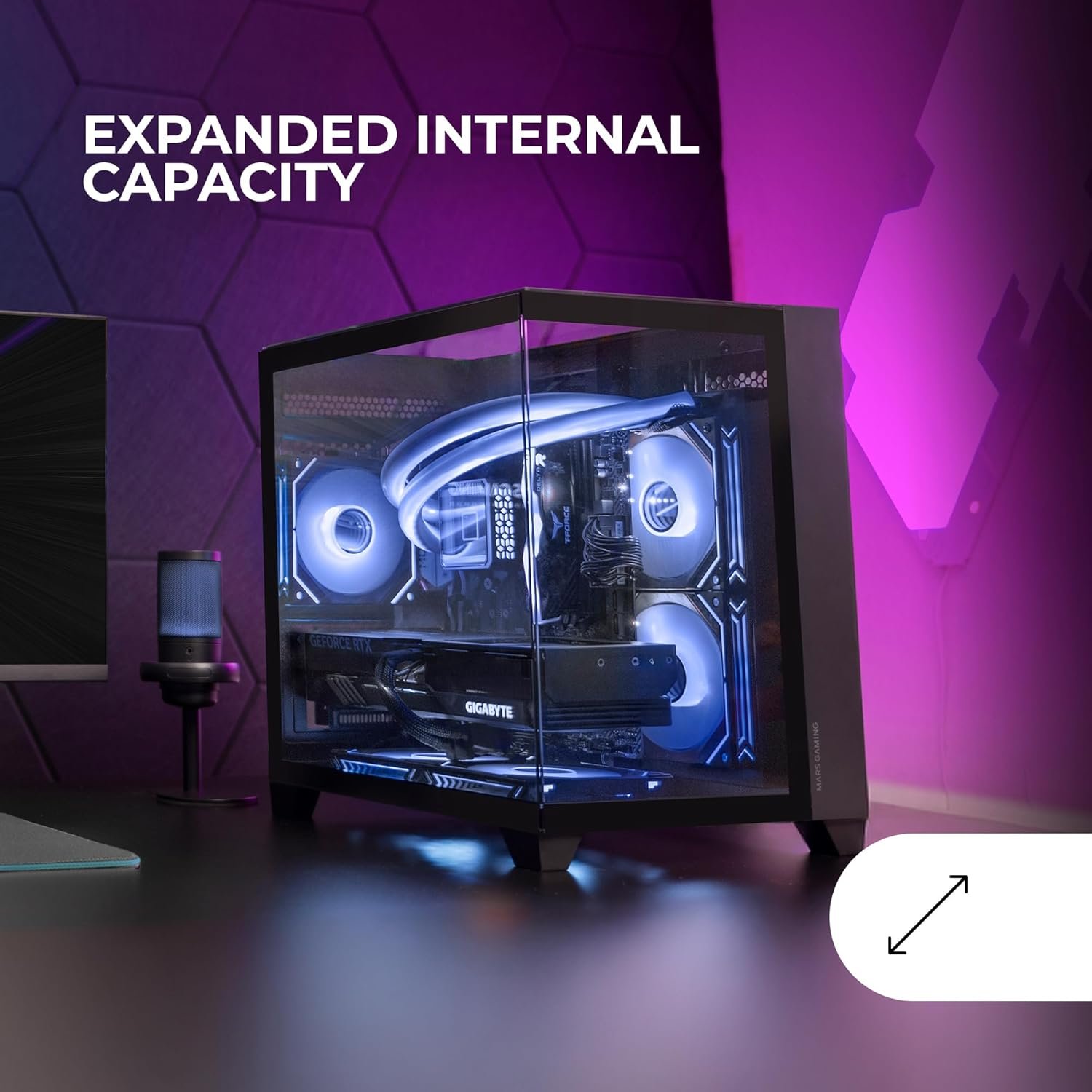Ігровий корпус для ПК MARSGAMING MC-3CM MicroATX ПК Mini Tower Чорний, фото №3 Ігровий корпус для ПК MARSGAMING MC-3CM MicroATX ПК Mini Tower Чорний, фото №3
