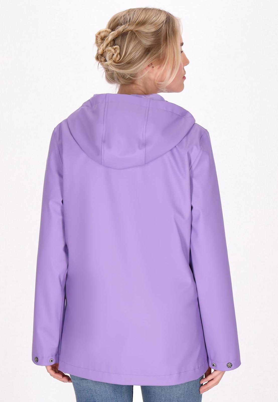 Жіноче пальто Schmuddelwedda з капюшоном водонепроникне на блискавці з прорізною кишенею довгий рукав стандартного крою, фото №7