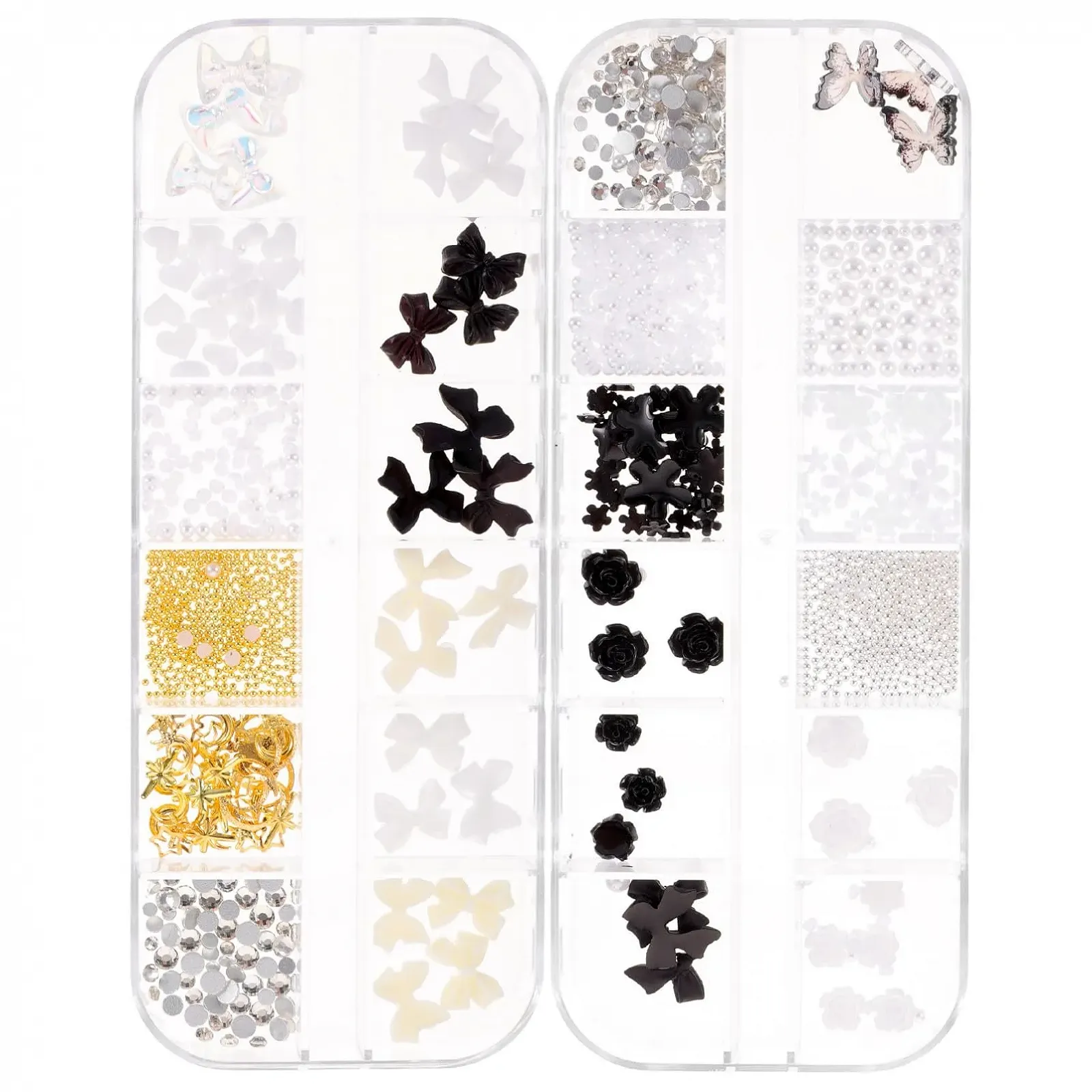 Стразы для ногтей COHEALI Черные 4 коробки Аксессуары для маникюра, фото №4
