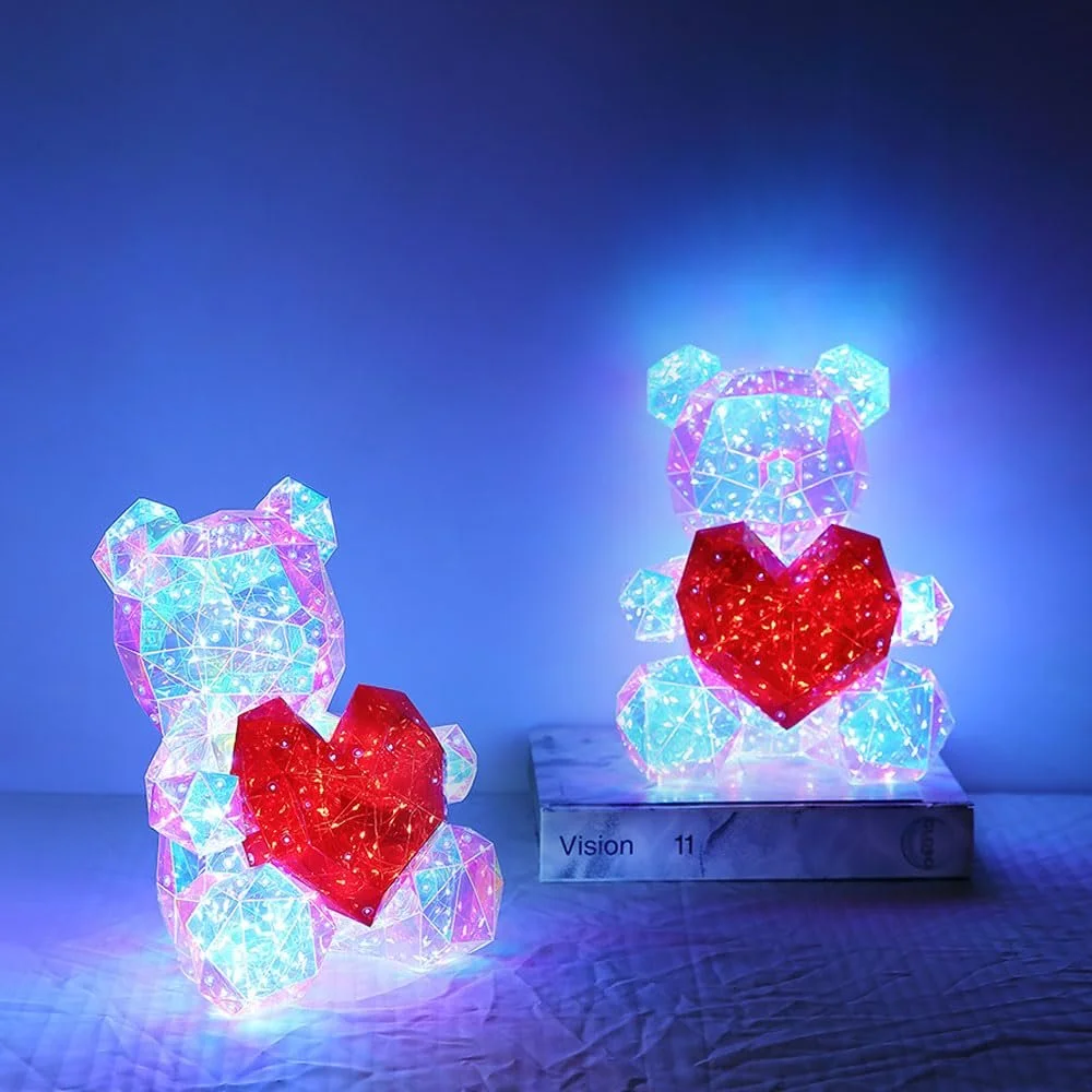 Настольная лампа GLOBO Медведь LED 0.03 Вт 8000 К 30 см Прозрачный красный, фото №9