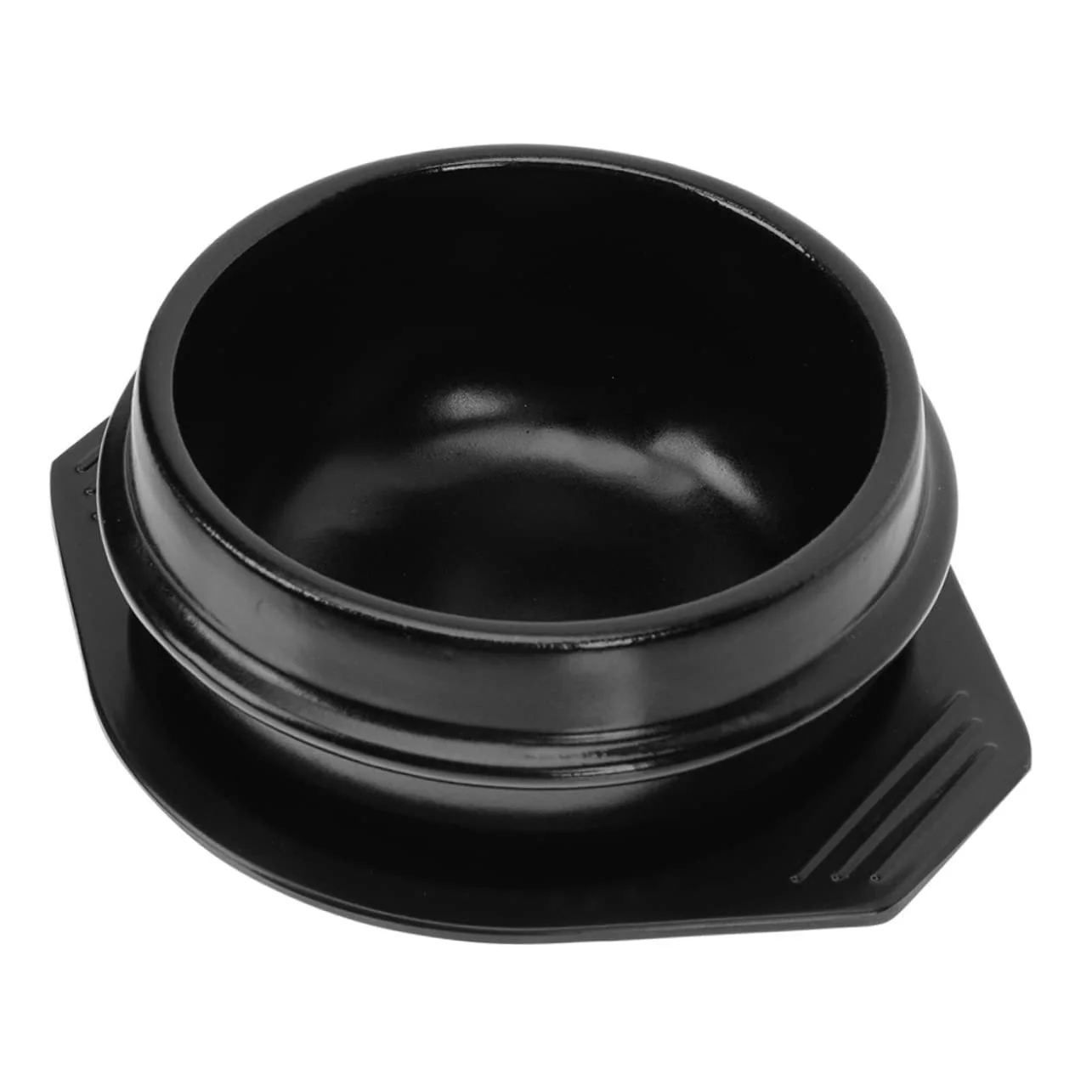 Горшок керамический GLEAVI жаропрочный с нескользящим подносом, фото №1