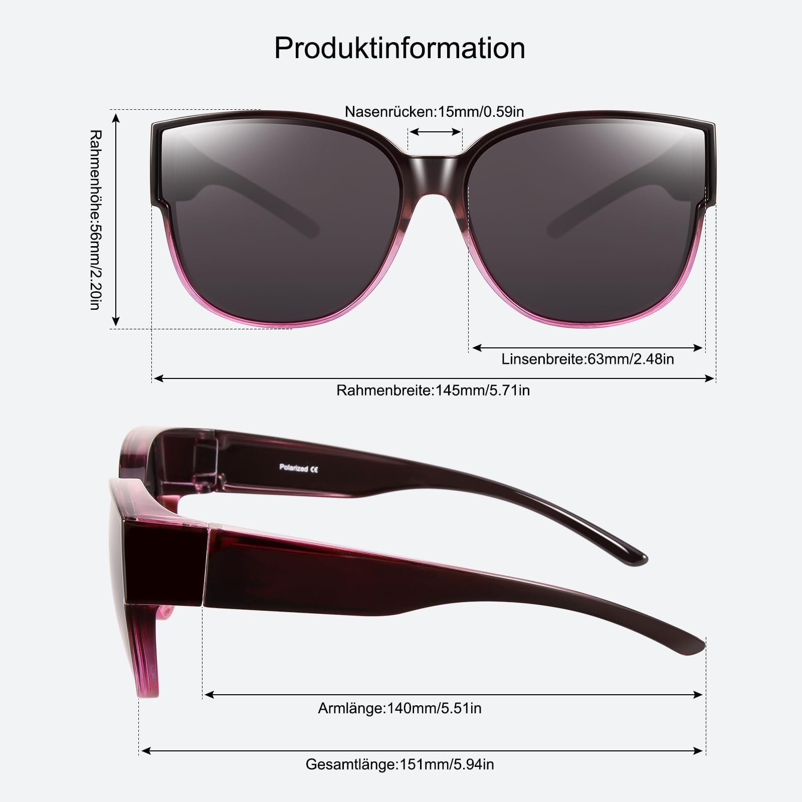 Сонцезахисні окуляри Поляризовані накладні TINHAO для жінок Захист від УФ-променів, фото №5