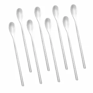 Набор из 8 кофейных ложек из нержавеющей стали с длинной ручкой 16 см - Фото 1