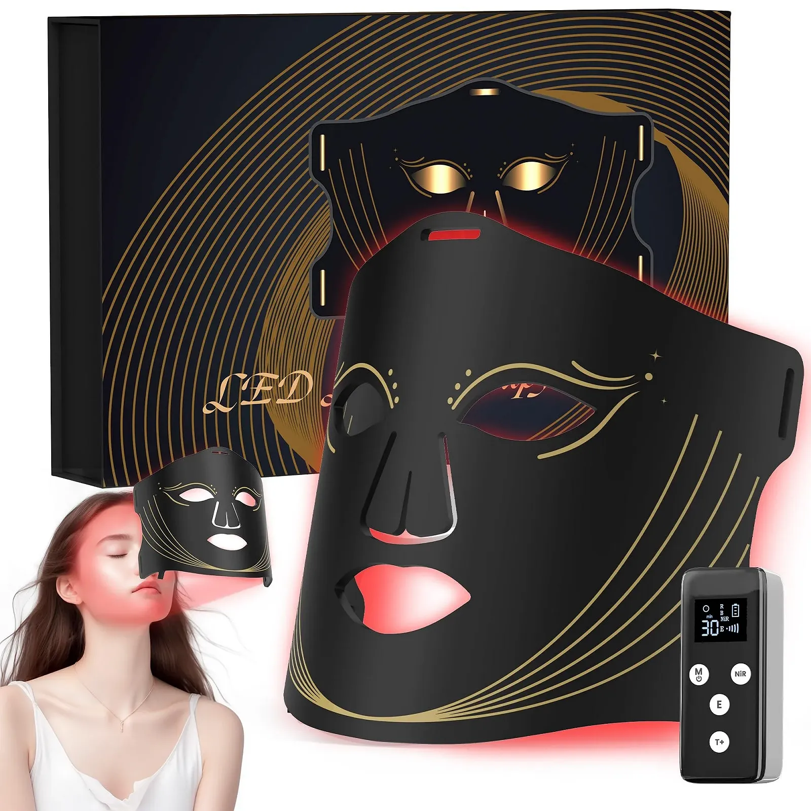 LED Лампа для обличчя з червоним світлом та охолоджуючою маскою, ближнє інфрачервоне світло + 7 кольорів LED, фото №1 LED Лампа для обличчя з червоним світлом та охолоджуючою маскою, ближнє інфрачервоне світло + 7 кольорів LED, фото №1