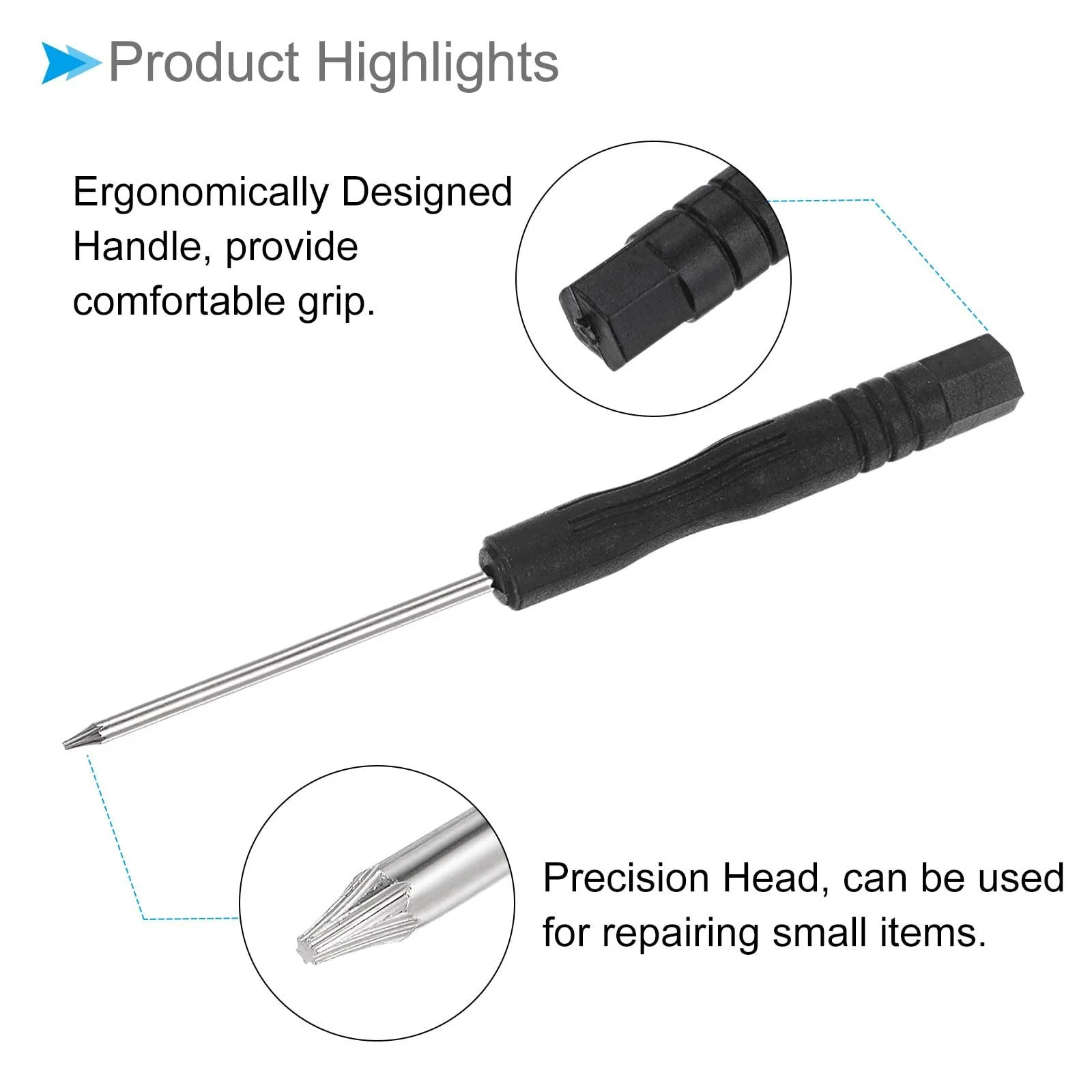 Викрутка Star Head T4 82 мм 5 шт. сталева з нековзкою рукояткою, фото №4