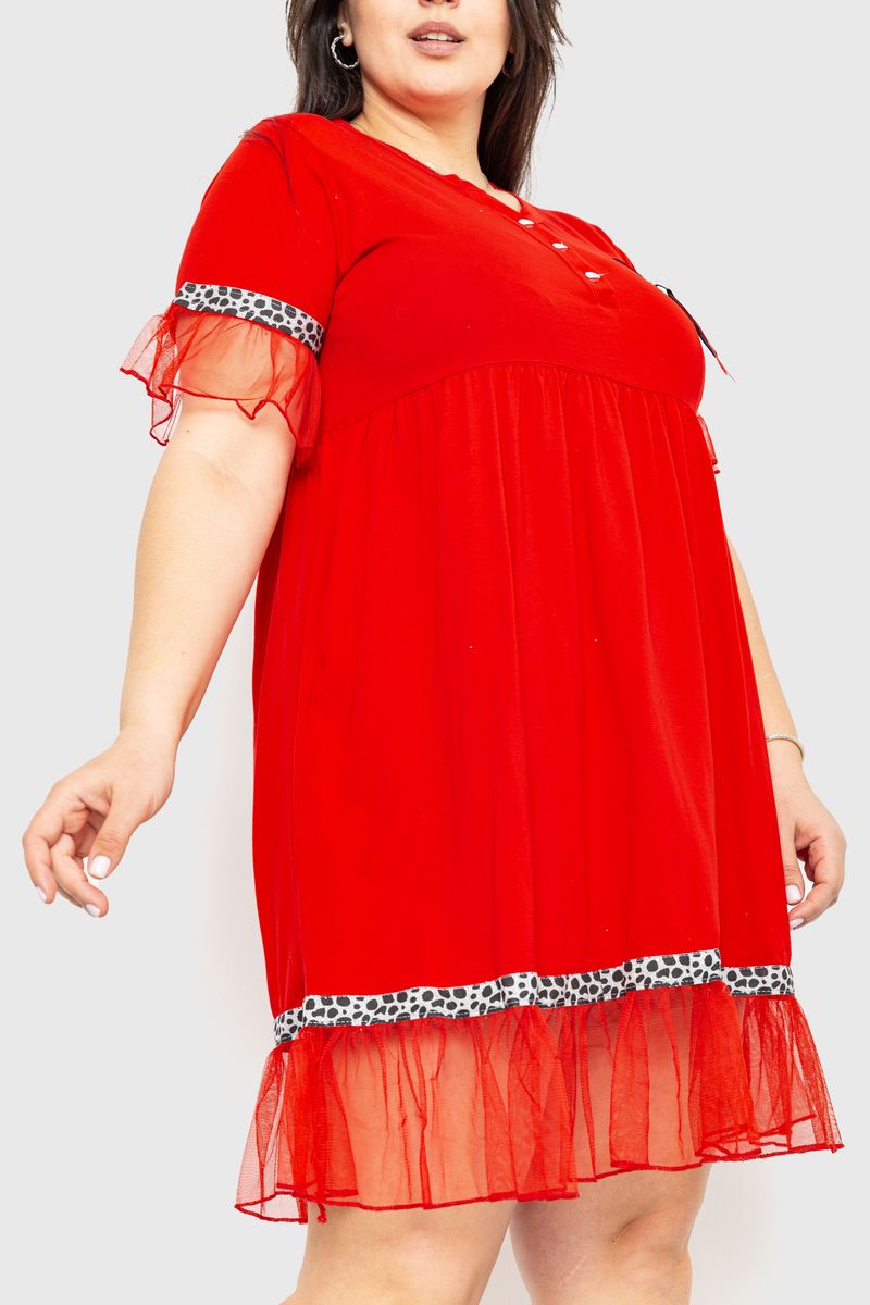 Платія вільного крою колір червоний 231R6444, фото №3 Платія вільного крою колір червоний 231R6444, фото №3