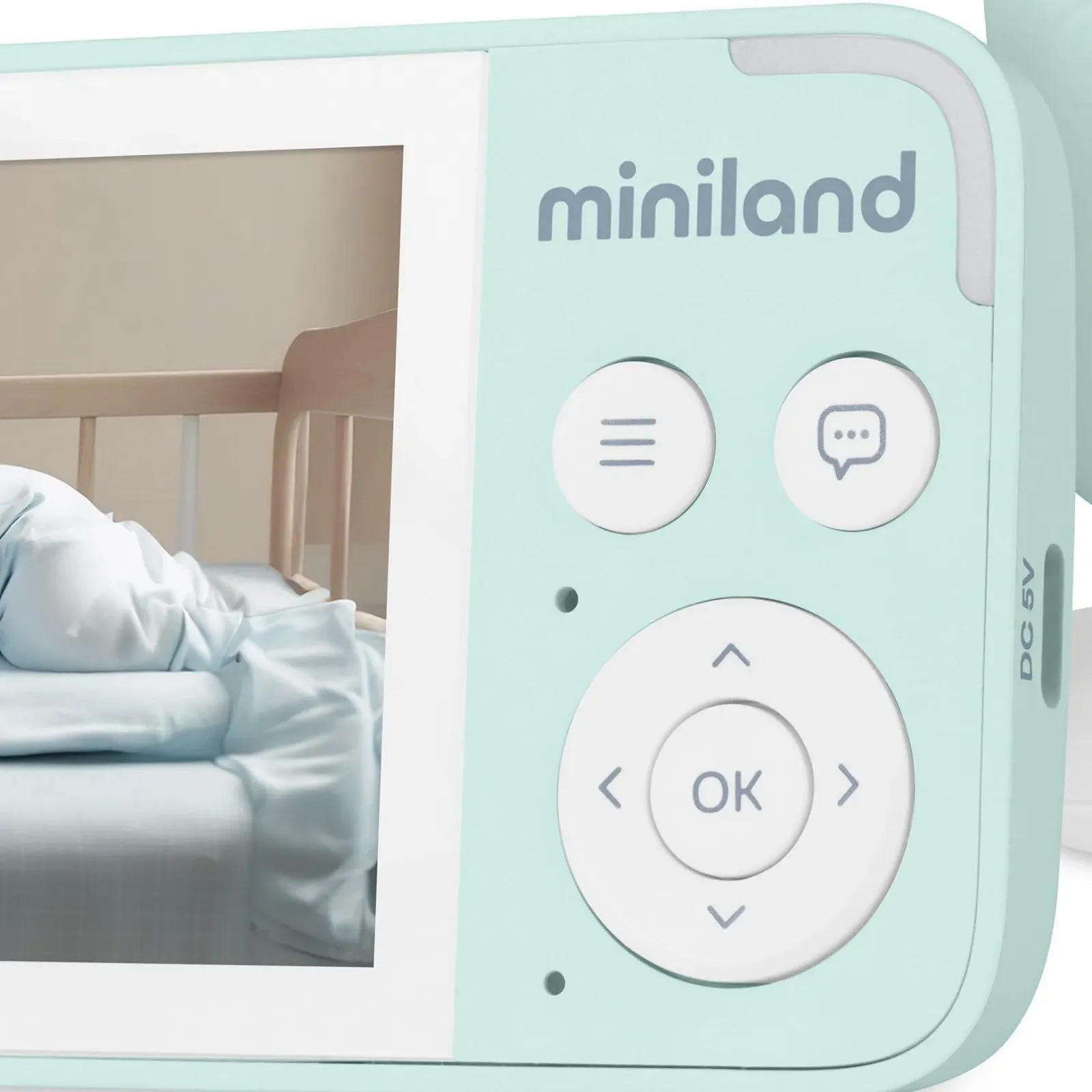 Відеоняня Miniland Digimonitor Compact 3.5" Нічне бачення Двосторонній зв'язок Білий шум Мелодії White, фото №4 Відеоняня Miniland Digimonitor Compact 3.5" Нічне бачення Двосторонній зв'язок Білий шум Мелодії White, фото №4