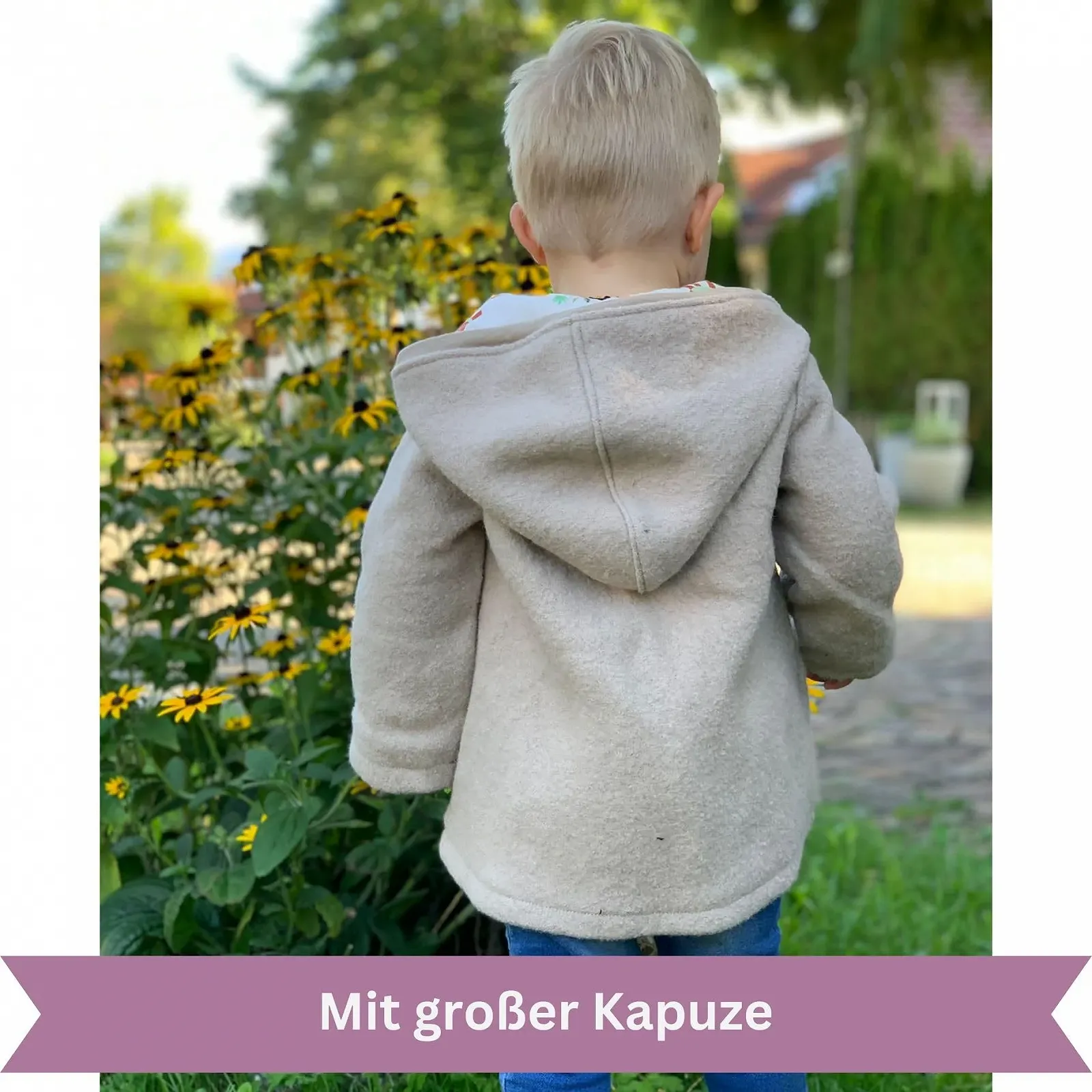 Пальто Lilakind Детское шерстяное с карманами, капюшоном, трикотажной подкладкой, размер 74-140 - Сделано в Германии, фото №5