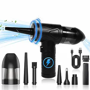 Акумуляторний повітродувка  та пилосос 2 в 1 3 швидкості 110000 RPM 7600mAh LED-підсвічування - Фото 1