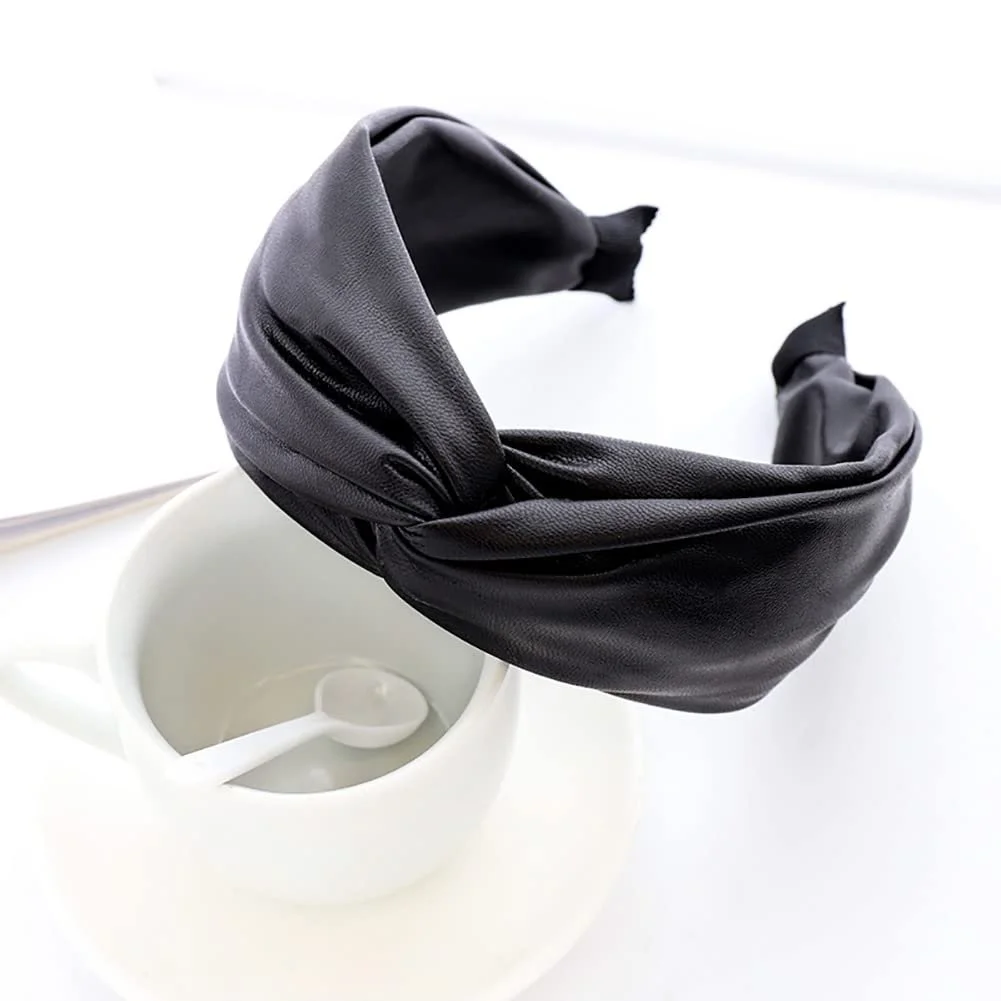 Обруч Шкіряний Pack of 2 PU Шкіра Чорний та Коричневий, фото №4