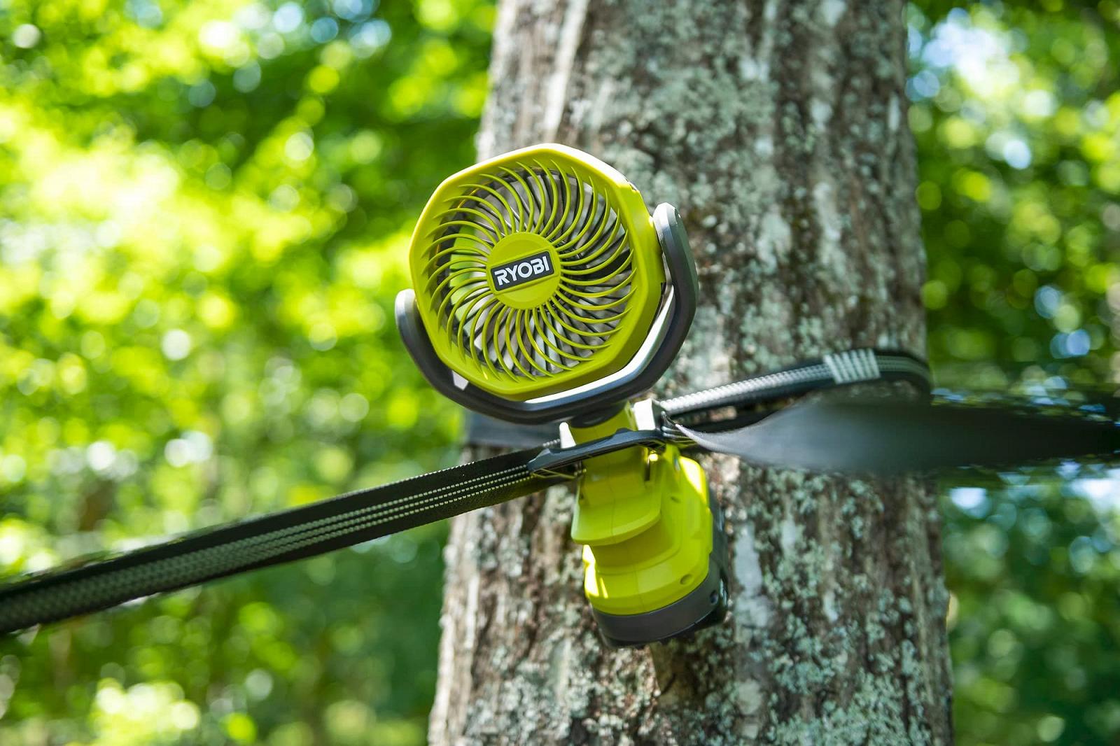 Вентилятор RYOBI 18 V RCF18-0 (кліпса, компактний та портативний, 2-рівневе регулювання, діаметр барабана 10 см, без акумулятора та зарядного пристрою, в коробці), зелений, фото №3