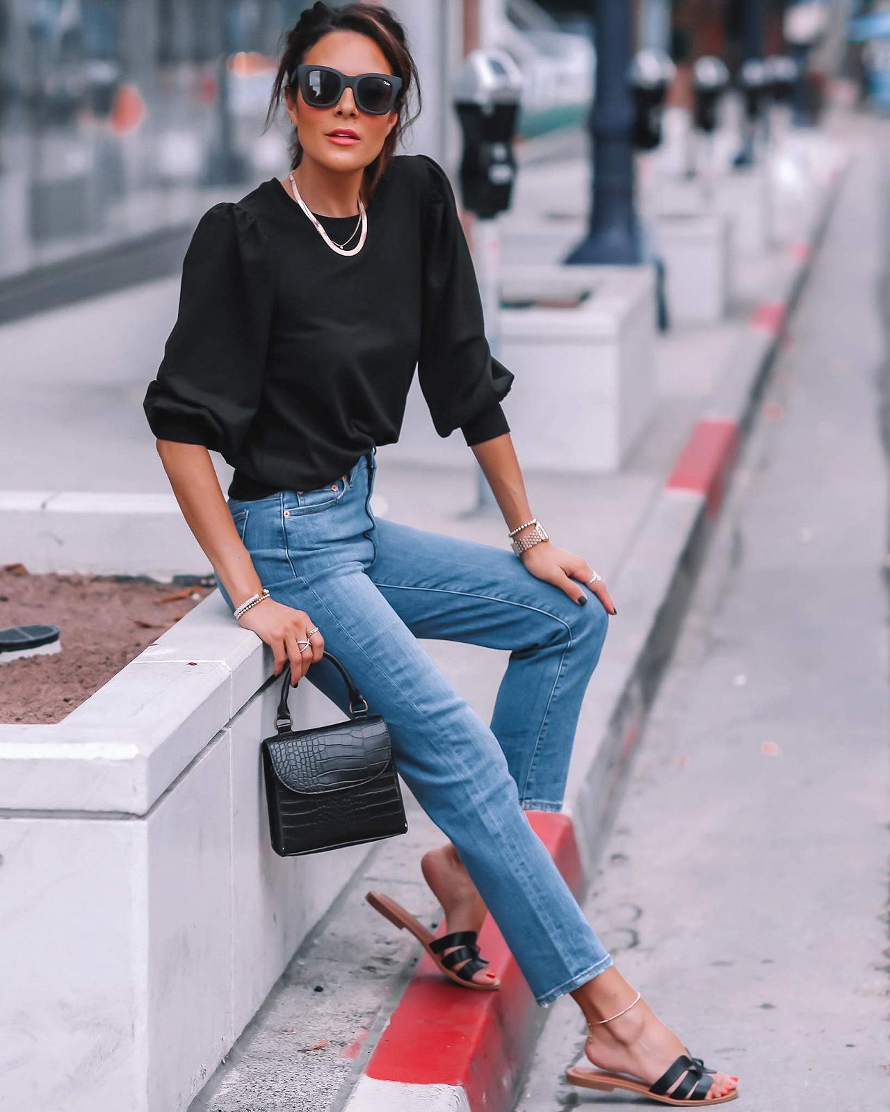 Женский свитшот с короткими рукавами-буфами The Drop LEONA, французский махровый трикотаж, фото №8 Женский свитшот с короткими рукавами-буфами The Drop LEONA, французский махровый трикотаж, фото №8