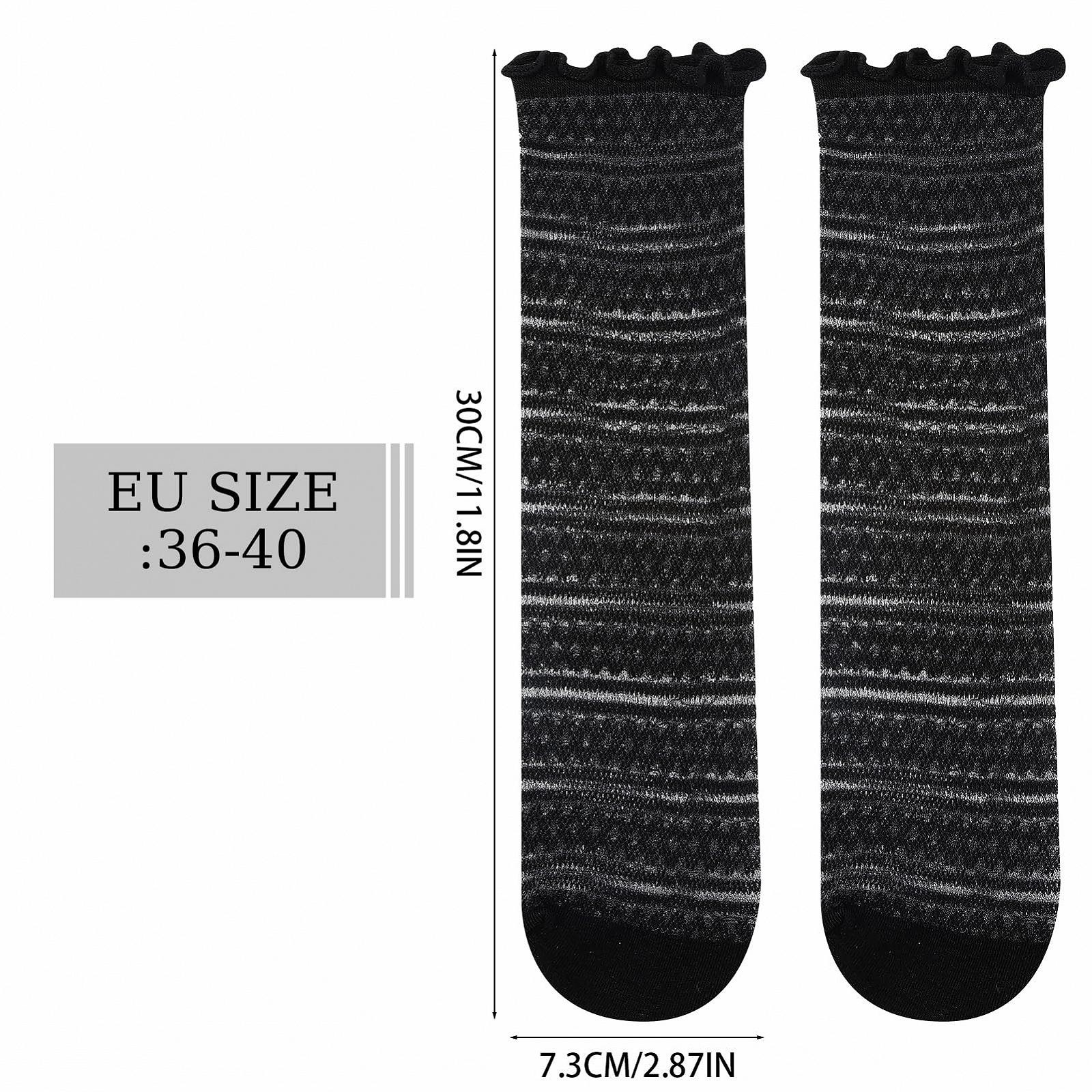 Носки с рюшами (8 пар) Черно-белые, 36-40, фото №3