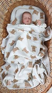 Муслиновый комплект в коляску, люльку: плед, простынь и подушка Тедди synthetic.ua - Фото 1