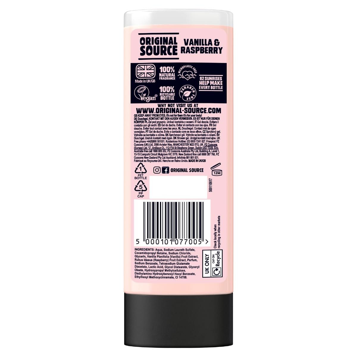 Гель для душа Original Source Vanilla & Raspberry 250 мл., фото №2