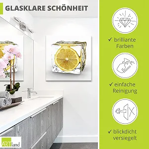 Скляна картина ARTland T5XT Квадратна Фрукти в льоду synthetic.ua - Фото 1