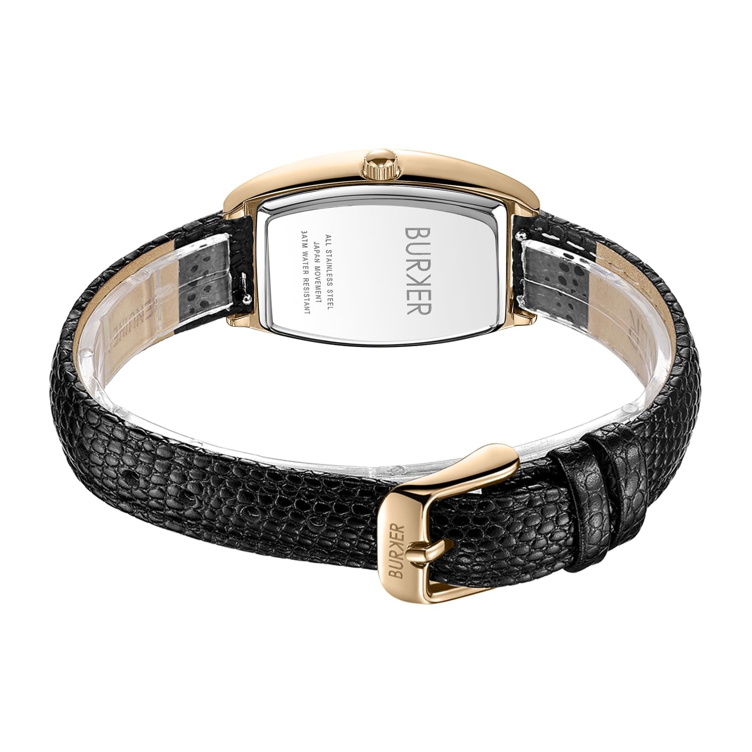 Женские часы BURKER Grace Овальные Аналоговые Кварцевые 25 мм Черная Кожа, Золотой Черный, фото №4 Женские часы BURKER Grace Овальные Аналоговые Кварцевые 25 мм Черная Кожа, Золотой Черный, фото №4