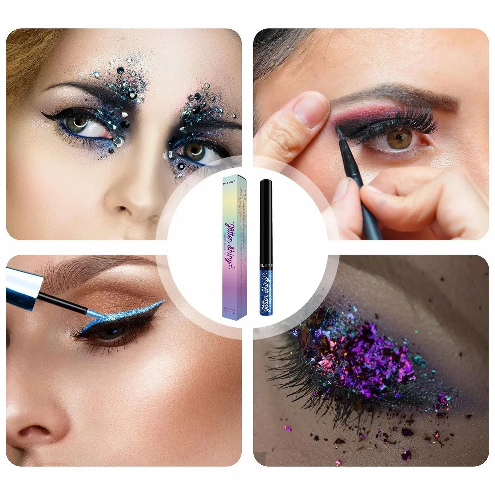 Жидкая Подводка для глаз с блестками Anulely, фото №3