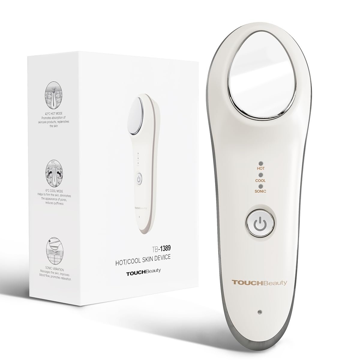 Пристрій для масажу обличчя Гаряче та Холодне TOUCHBeaty AG-1389EU з вібрацією, фото №1