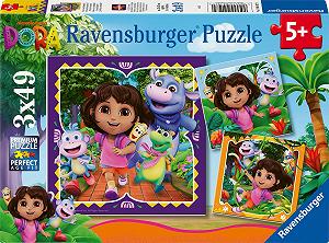 Купити Дитячий пазл Ravensburger Dora The Explorer 3 x 49 деталей - Фото 1 Дитячий пазл Ravensburger Dora The Explorer 3 x 49 деталей - Фото 1