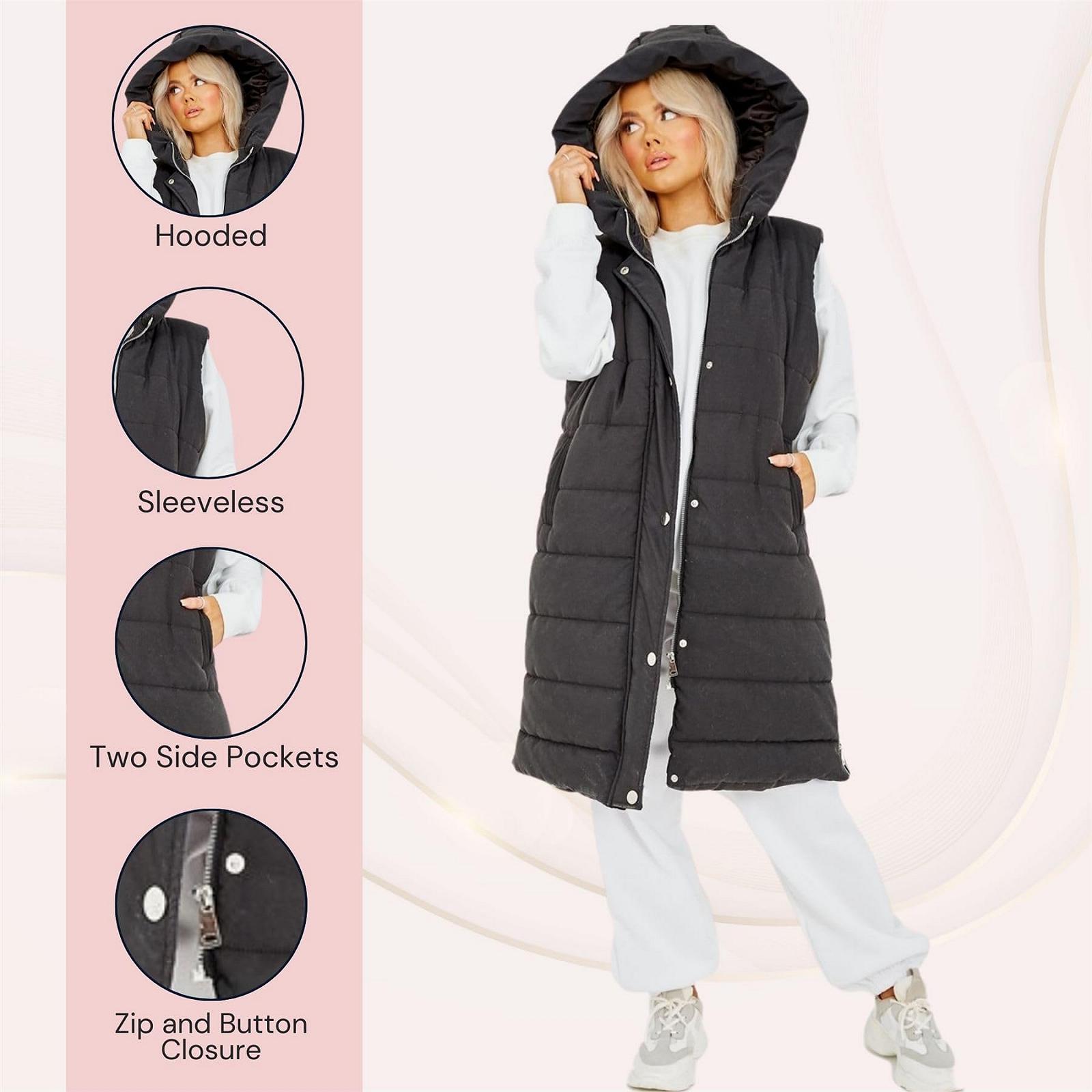 Женская стеганая куртка Hamishkane Puffer с капюшоном и жилетом, длинная, фото №4