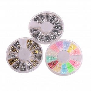 Металлические украшения для ногтей Demiawaking 3D 1200 шт, 3 типа - Фото 1