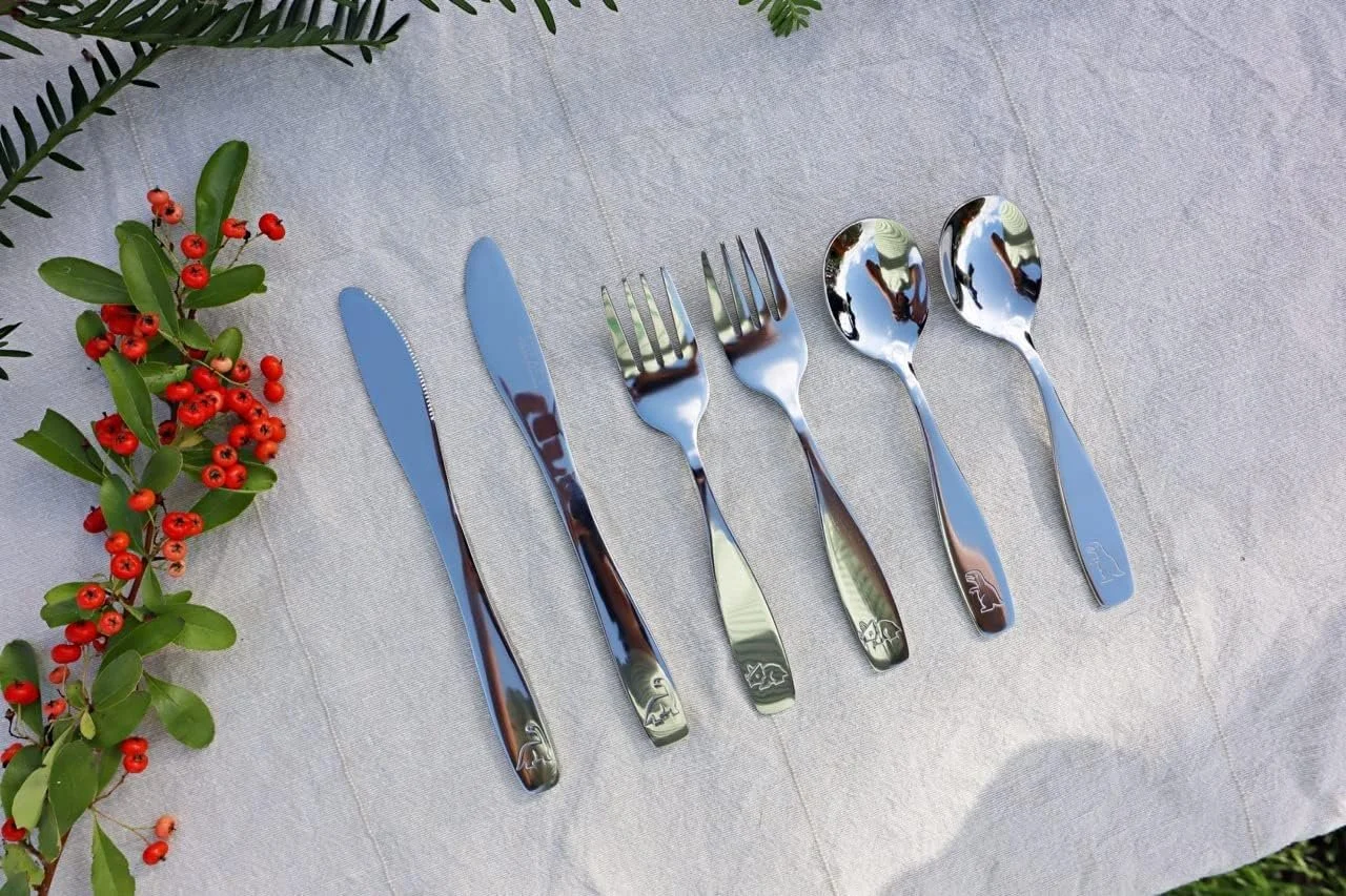 Детские столовые приборы EXZACT 9 предметов, нержавеющая сталь 24M+ Динозавр, фото №8 Детские столовые приборы EXZACT 9 предметов, нержавеющая сталь 24M+ Динозавр, фото №8