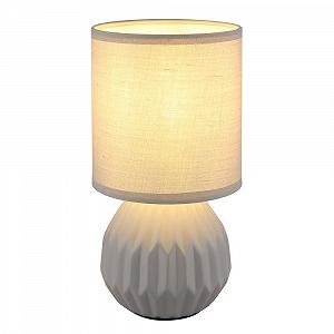 Настольная лампа GLOBO серая керамическая текстиль 1x E14 диаметр 12 см высота 23 см - Фото 1