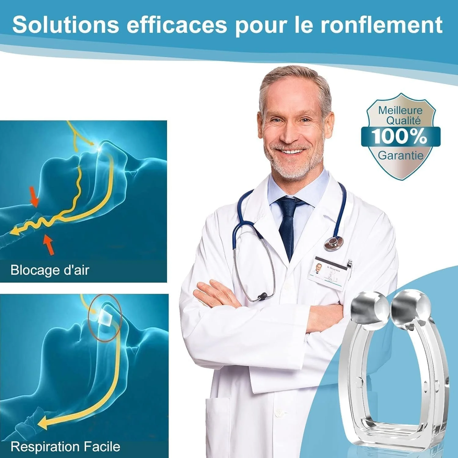 Клипса против храпа BLAZOR, предотвращает прерывистое апноэ, улучшает качество сна, предотвращает храп, фото №4