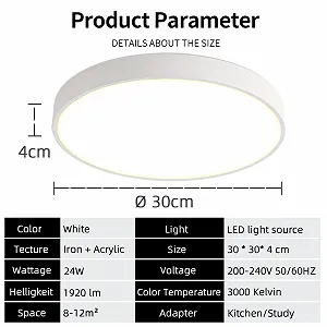 Світильник стельовий Ultra-Thin Диммерний Круглий 18-36W Білий Чорний Рожевий synthetic.ua - Фото 1