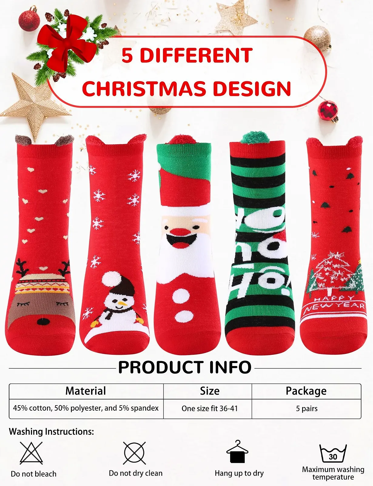 Шкарпетки Becellen, 5 пар, Жіночі, Розмір 36-41, різнокольорові, фото №4