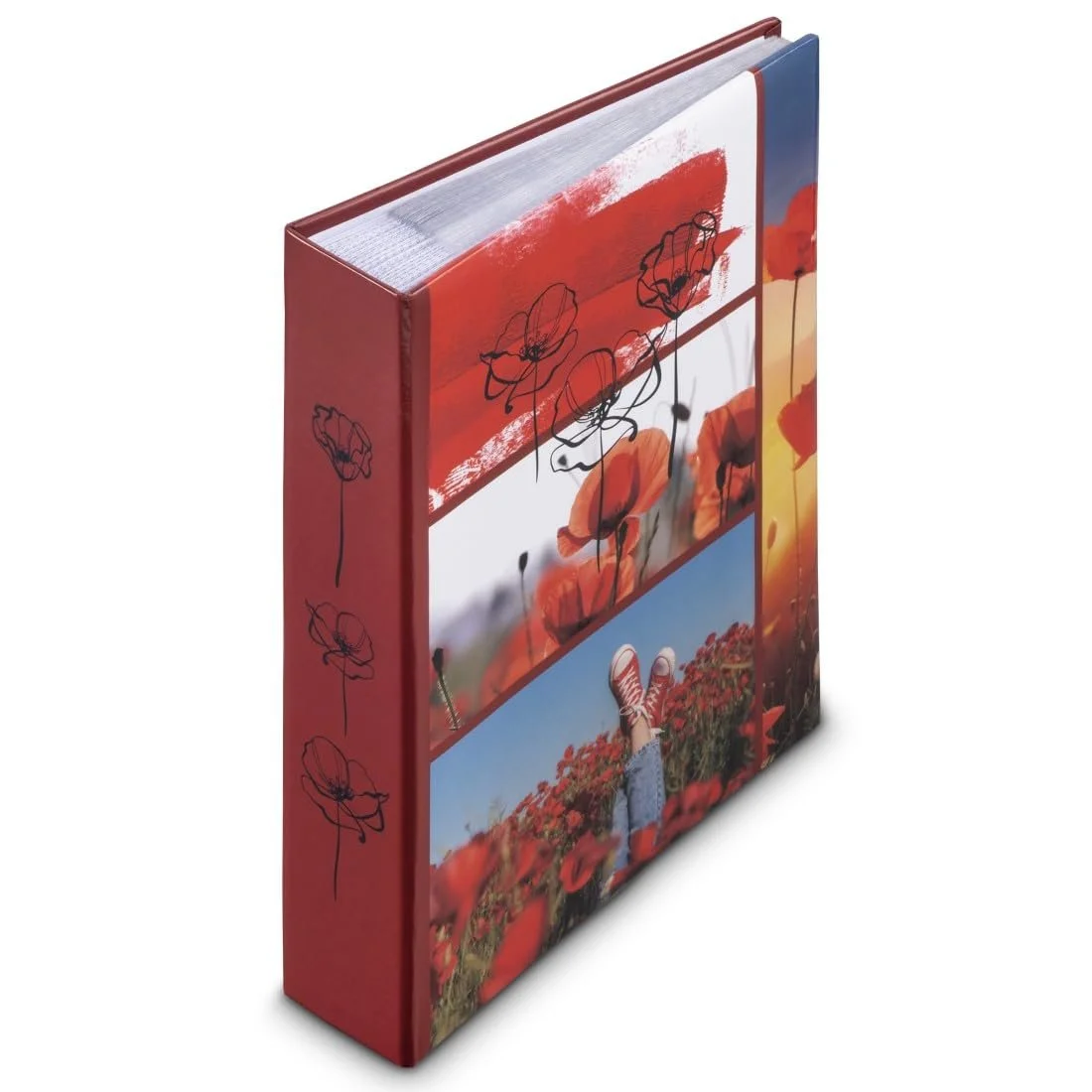 Фотоальбом Hama Poppies 10 x 15 cm, 100 страниц, 19 x 25 cm, красный, фото №2 Фотоальбом Hama Poppies 10 x 15 cm, 100 страниц, 19 x 25 cm, красный, фото №2