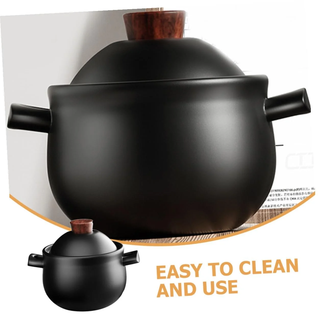 Кастрюля для запекания Alipis керамическая большой емкости термостойкая для газовой плиты, фото №7