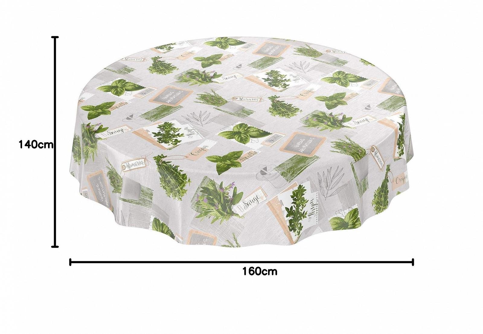 Скатертина Anro Herbs Green Beige Organic Basil клейончаста PVC 160 x 140 см, фото №7