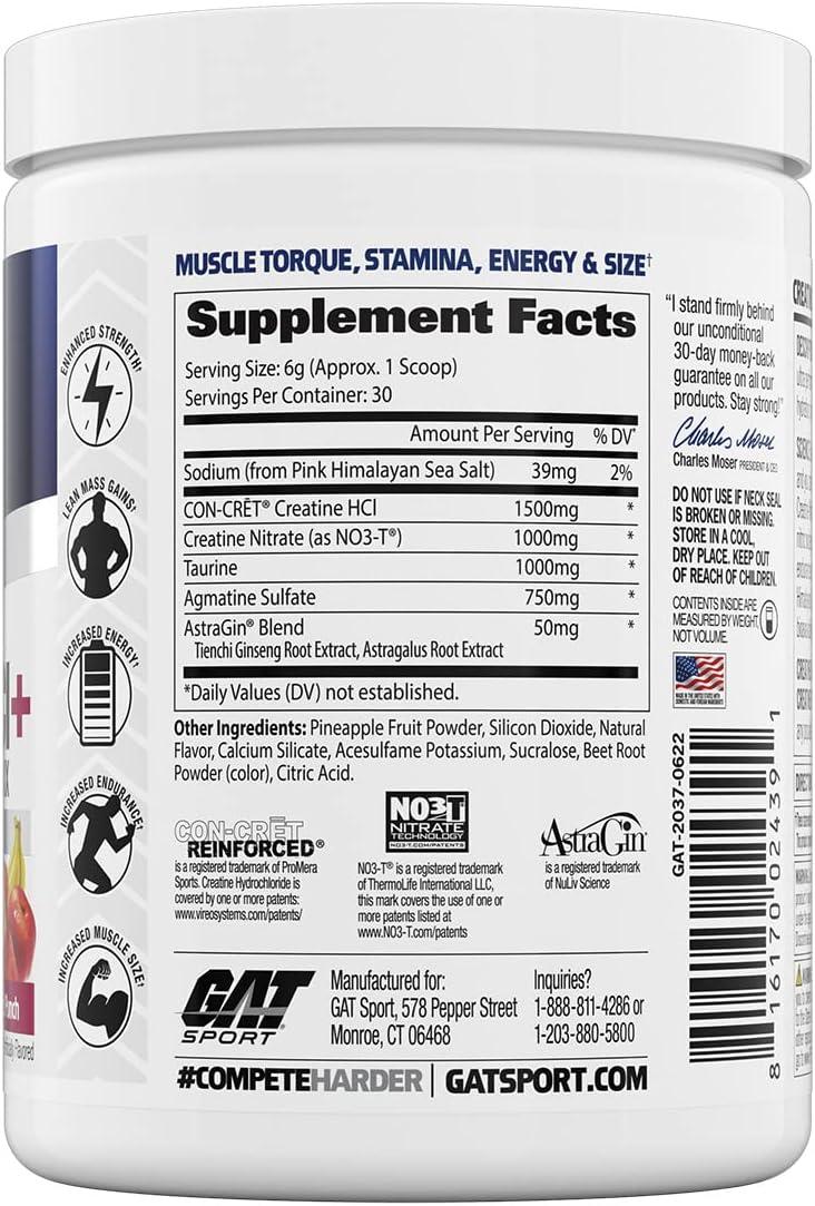 Креатин GAT Creatine HCI Ultra Performance Matrix 180 g Pink Lemonade, фото №3