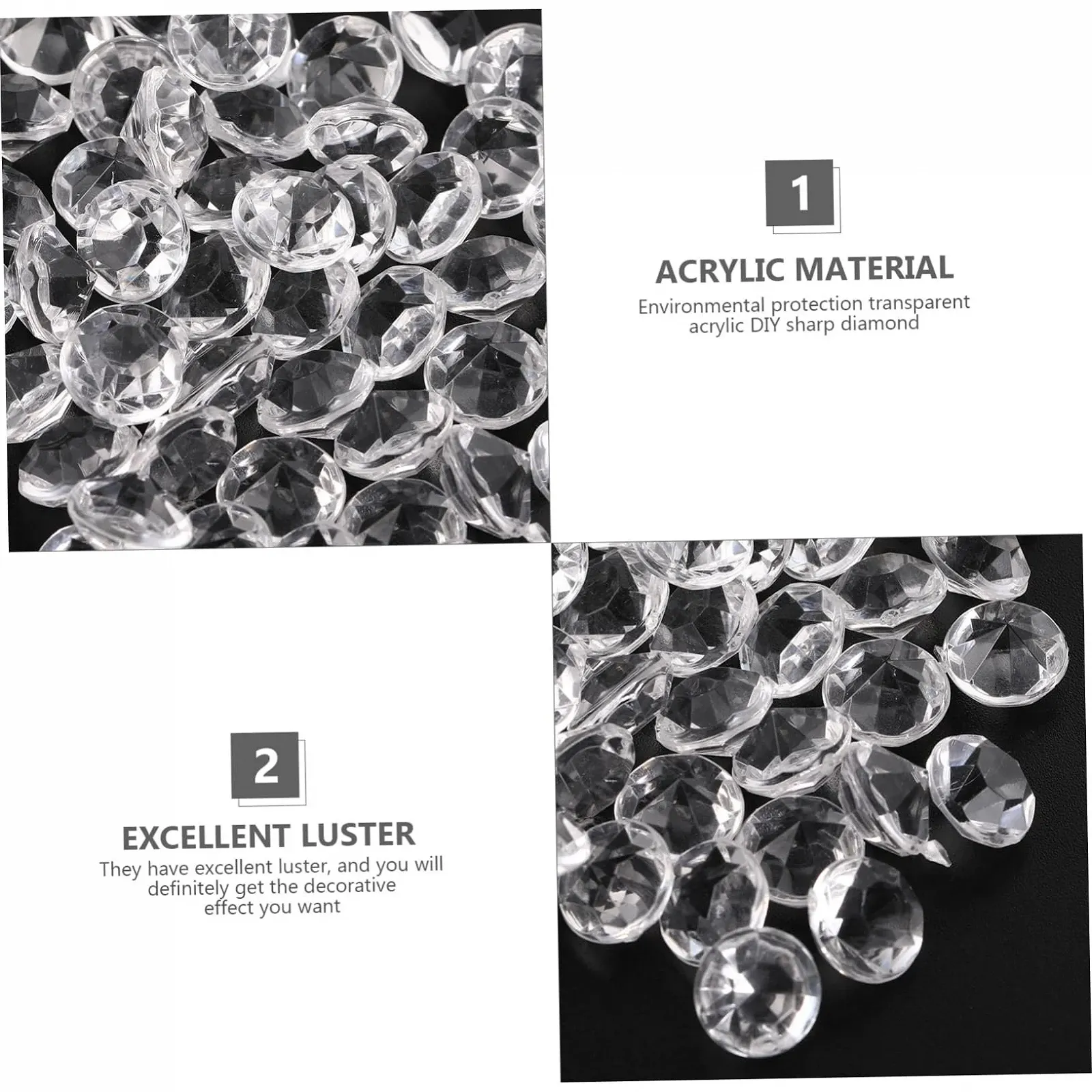 Набор Страз для ногтей Акриловое кружево 500 шт. Белый, фото №6