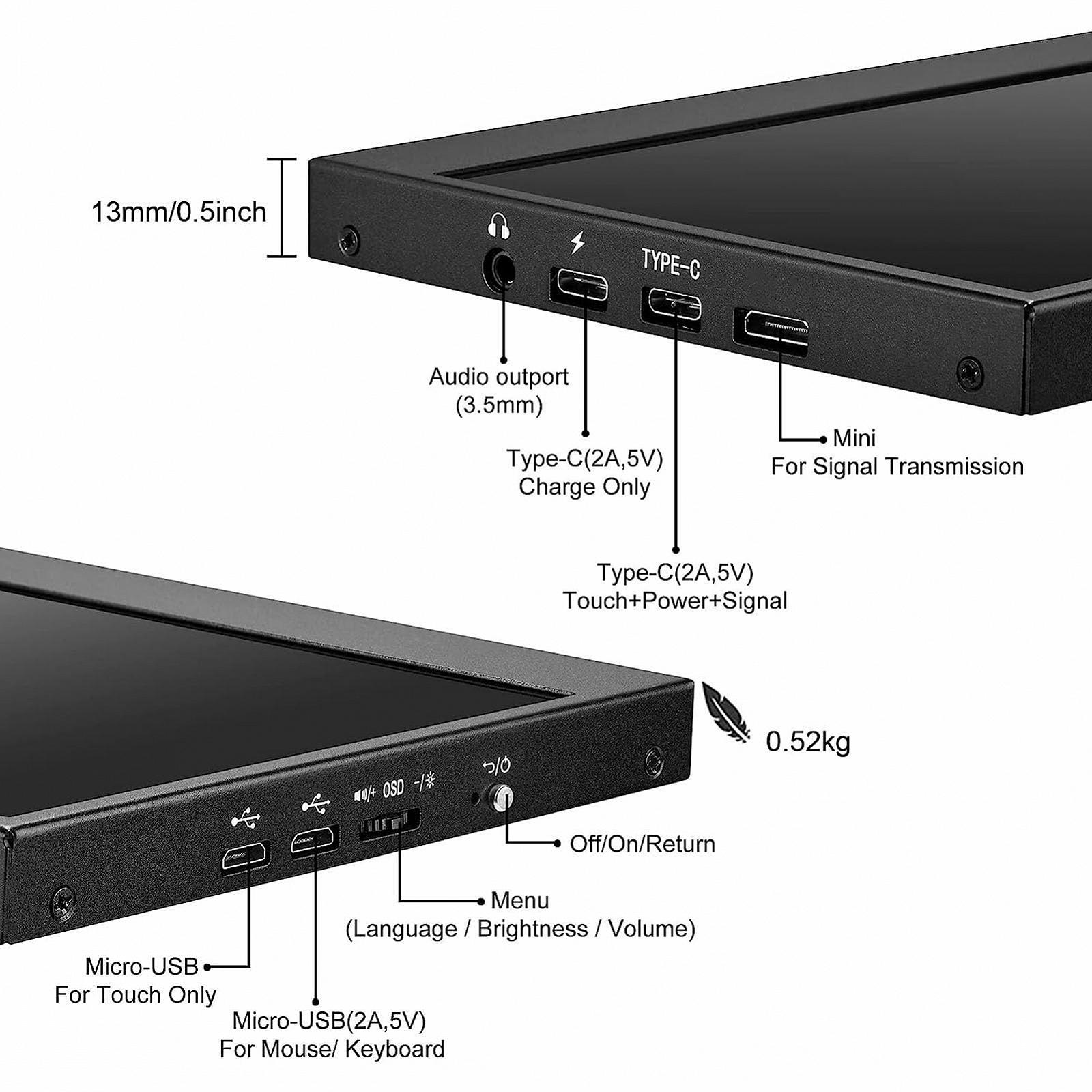 Монітор Qtniue FHD IPS 12.6 дюймів 1920 x 550 60 Гц, фото №5