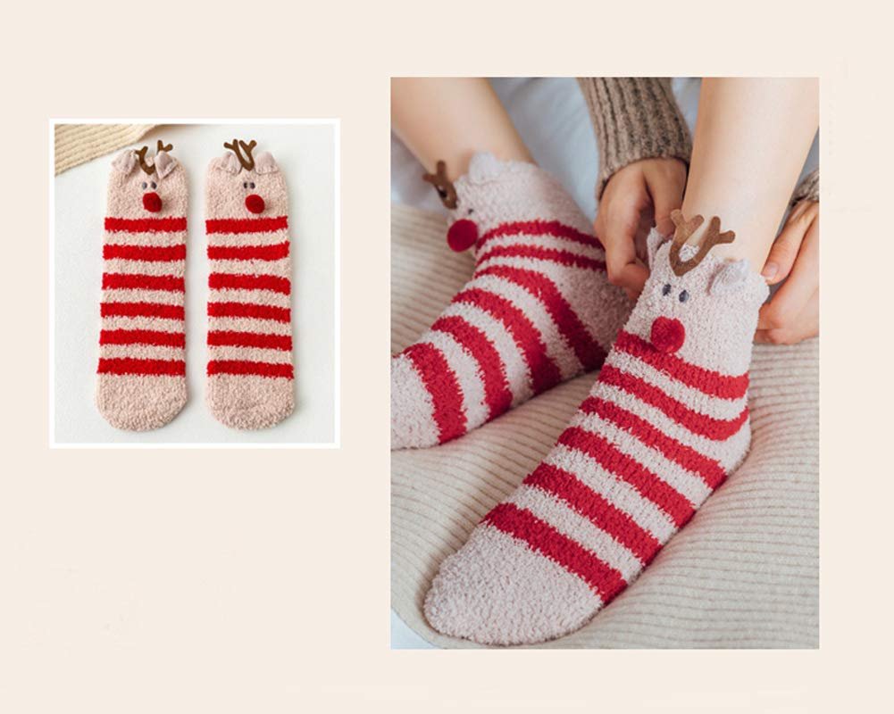 3 пары Рождественских носков для женщин и девочек Хлопковые Теплые Толстые Шерстяные Зимние Носки Подарок для Рождественской вечеринки День рождения B Один размер, b, фото №5