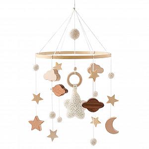 Мобиль Wind Chimes с фетровыми шариками для детской кроватки Декор кровати Колокольчик - Фото 1