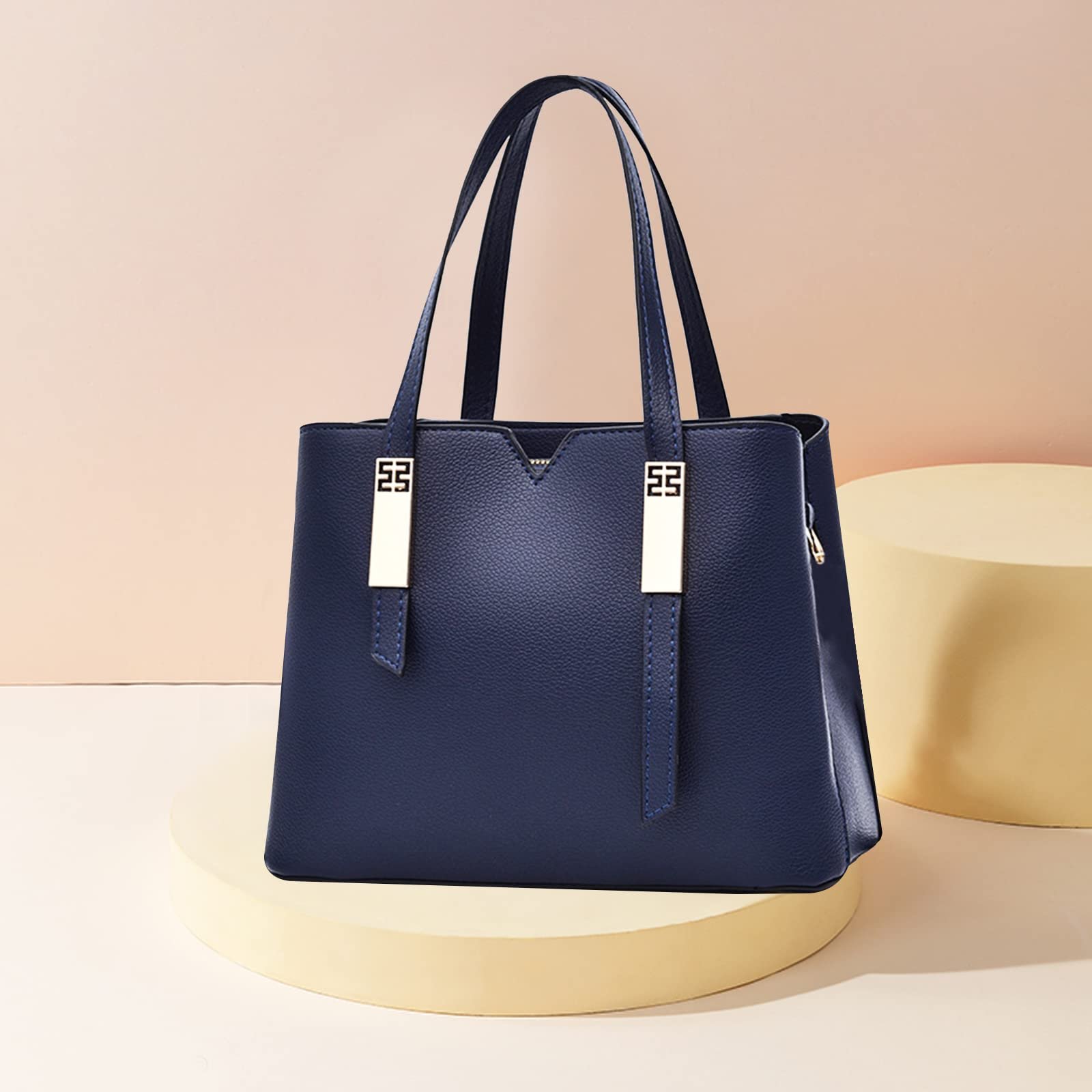 Сумка NICOLE & DORIS, тоут, з PU шкіри, темно-синя, фото №3