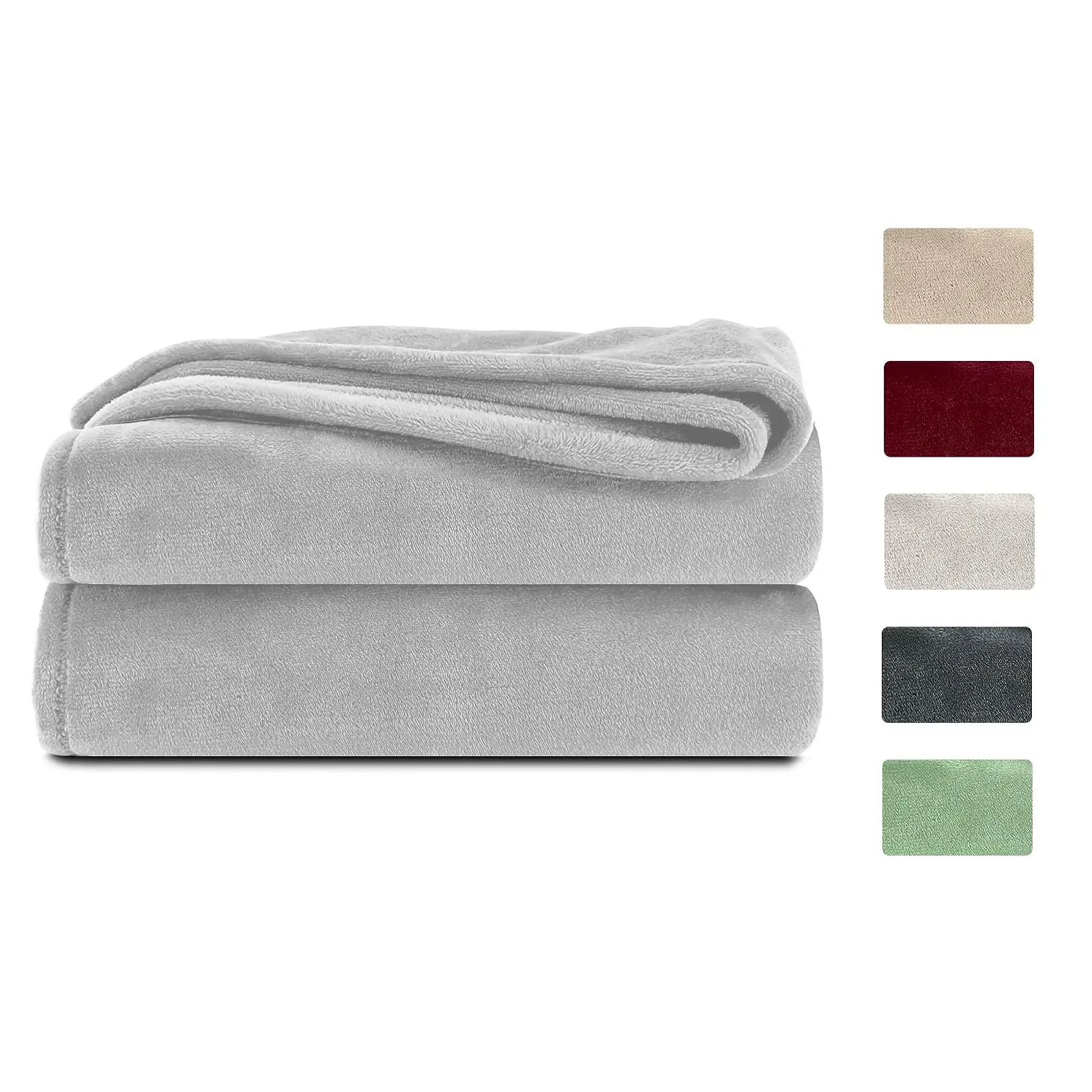 Одеяло Komfortec Мягкое Пушистое, Флисовое одеяло, сертификат Oeko-Tex, Супермягкое, 150 x 200 см, 260 г/м

, Серебристо-серое, фото №1