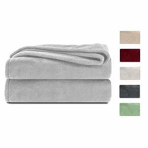 Покривало Komfortec М'яка Пухнаста, Флісова ковдра, сертифікат Oeko-Tex, Суперм'яка, 150 x 200 см, 260 г/м

, Сріблясто-сіра - Фото 1