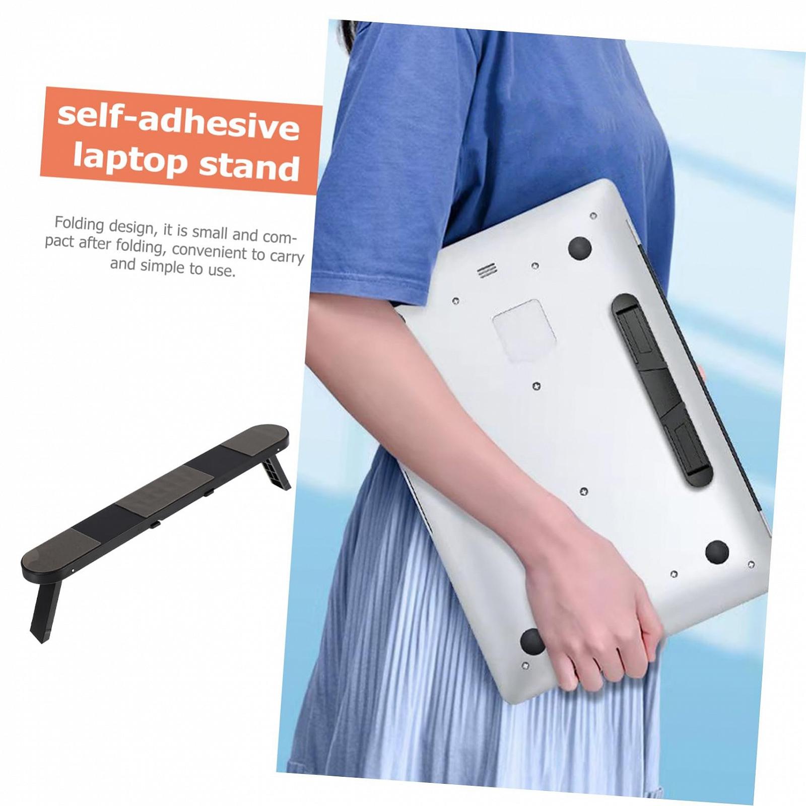 Підставка для ноутбука складана, ергономічна, самоклеюча з нековзними ніжками для столу для покращення постави та відведення тепла, фото №5