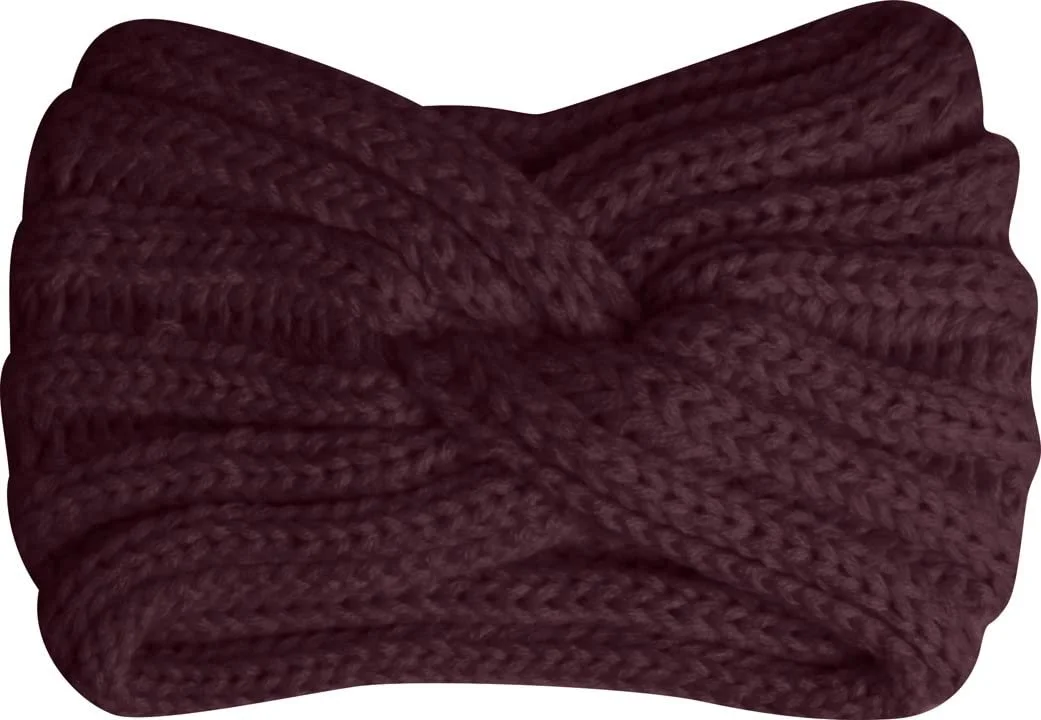 Пов'язка на голову в рубчик Capelli New York з вузлом Бордовий, фото №1